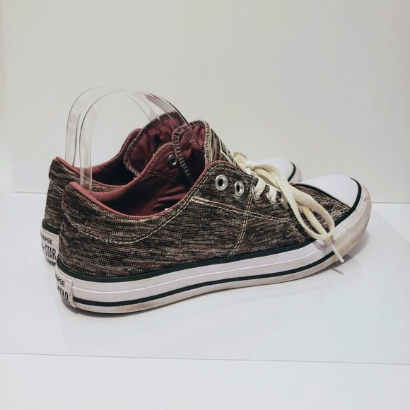 CONVERSE Women's Sneaker 11 Metallic Mixed Burgundy Silver Brownish Gray Black - Picture 8 of 13